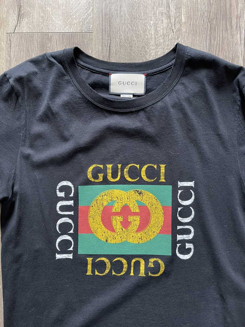 Gucci Gucci - vintage logo black t-shirt - image 2