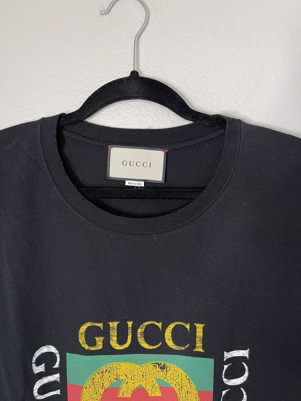 Gucci Gucci - vintage logo black t-shirt - image 4