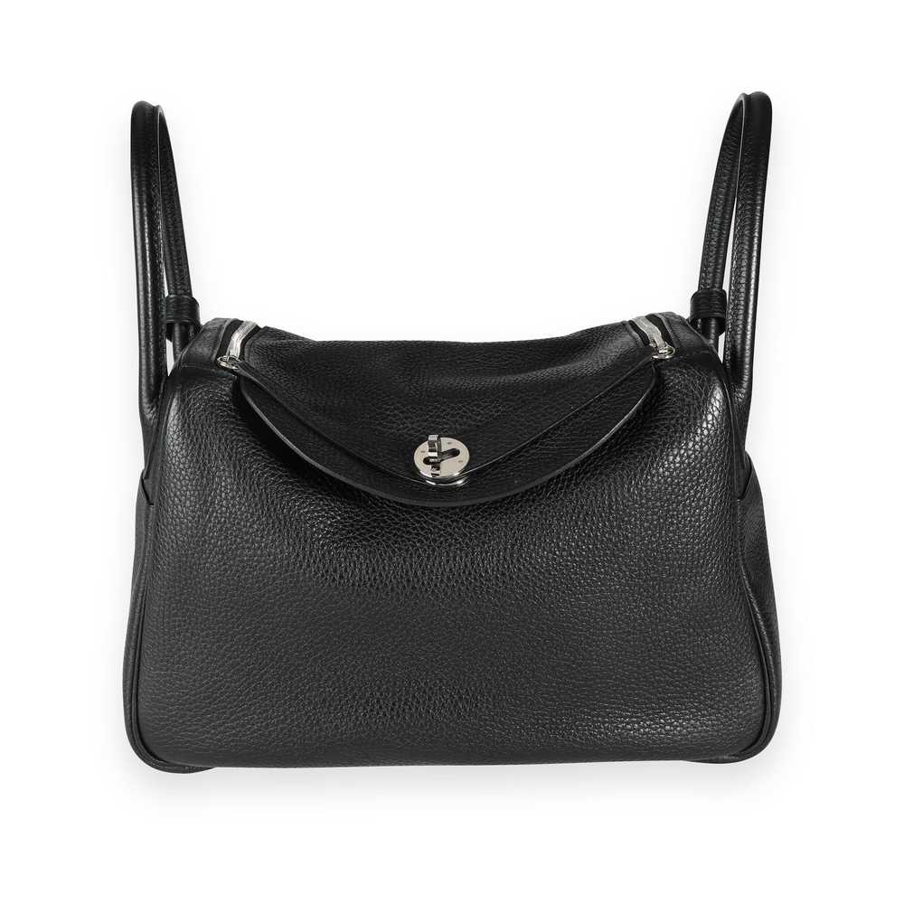 Hermes Hermes Black Cl√©mence Leather Lindy 30 PHW - image 1