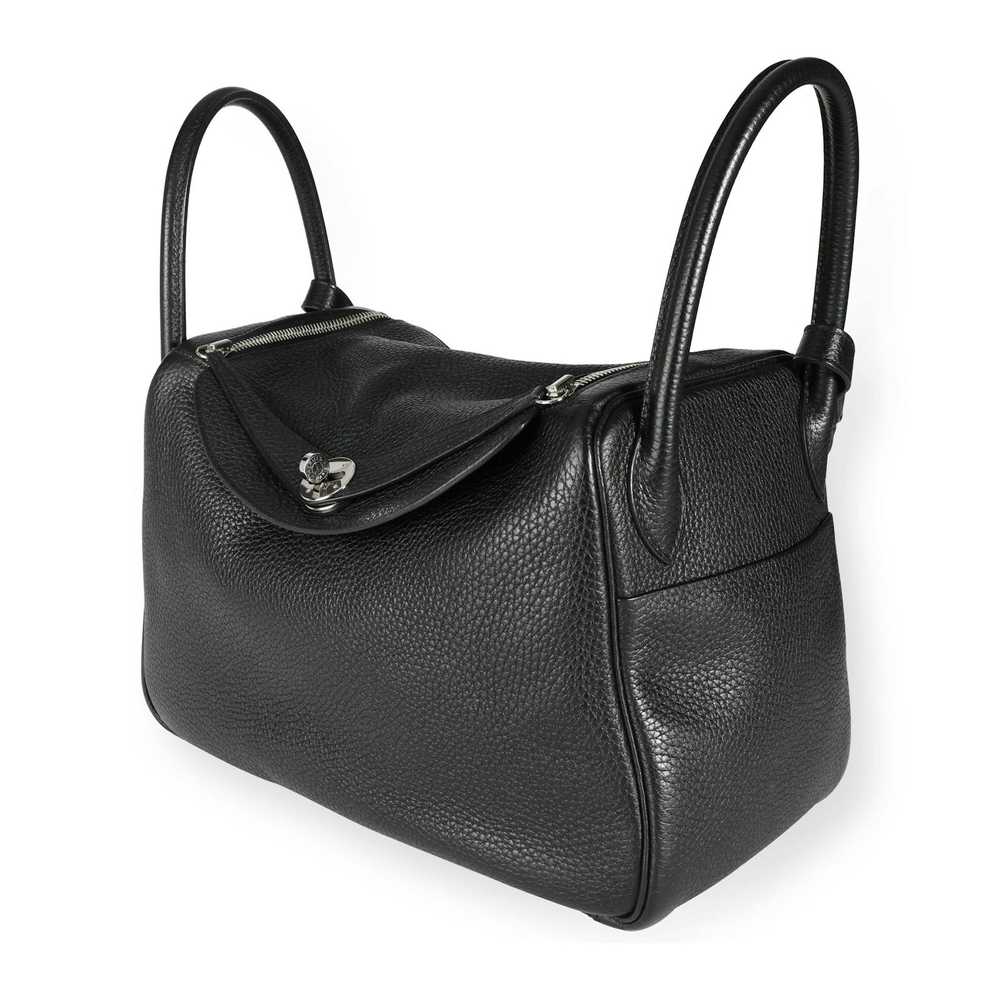 Hermes Hermes Black Cl√©mence Leather Lindy 30 PHW - image 2