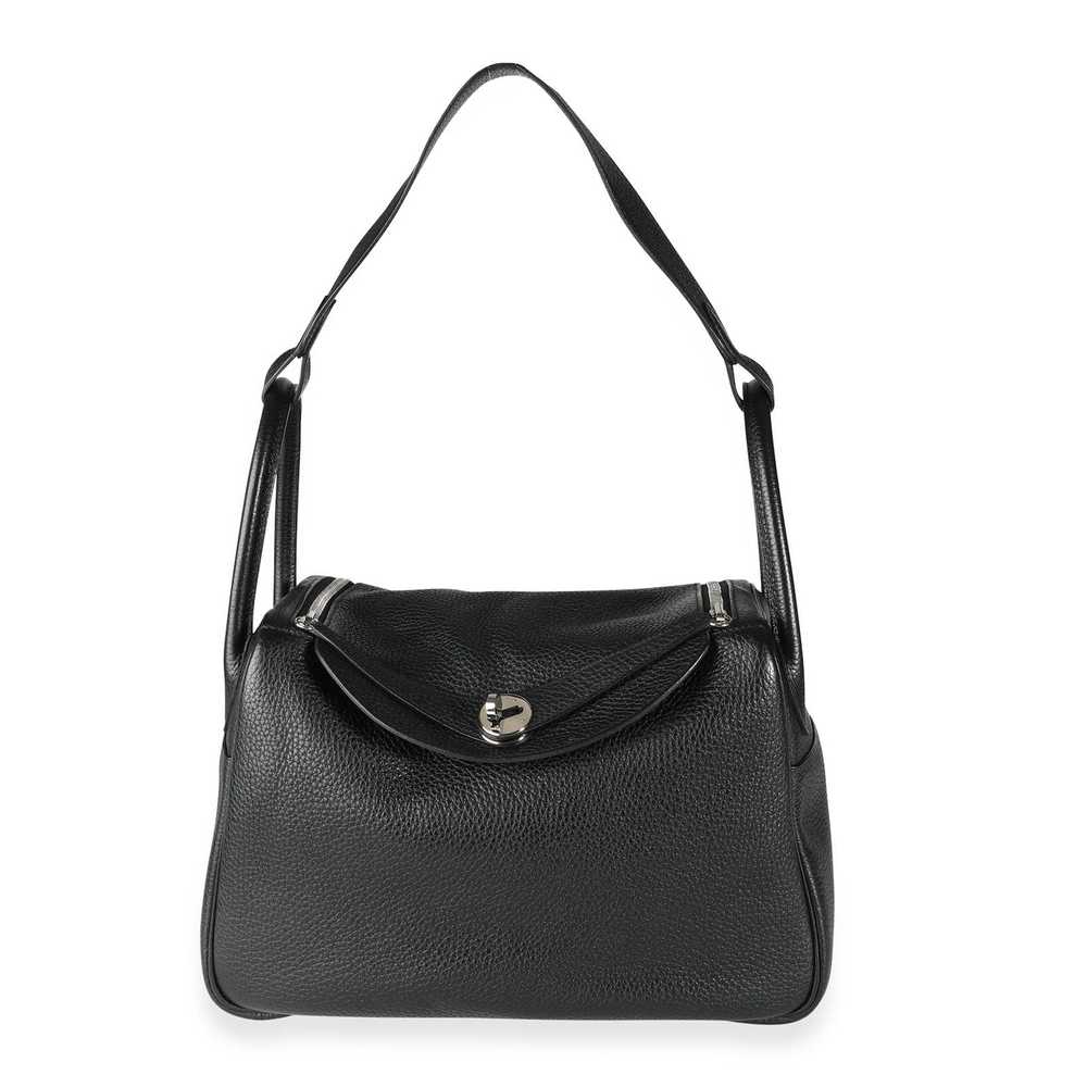 Hermes Hermes Black Cl√©mence Leather Lindy 30 PHW - image 4