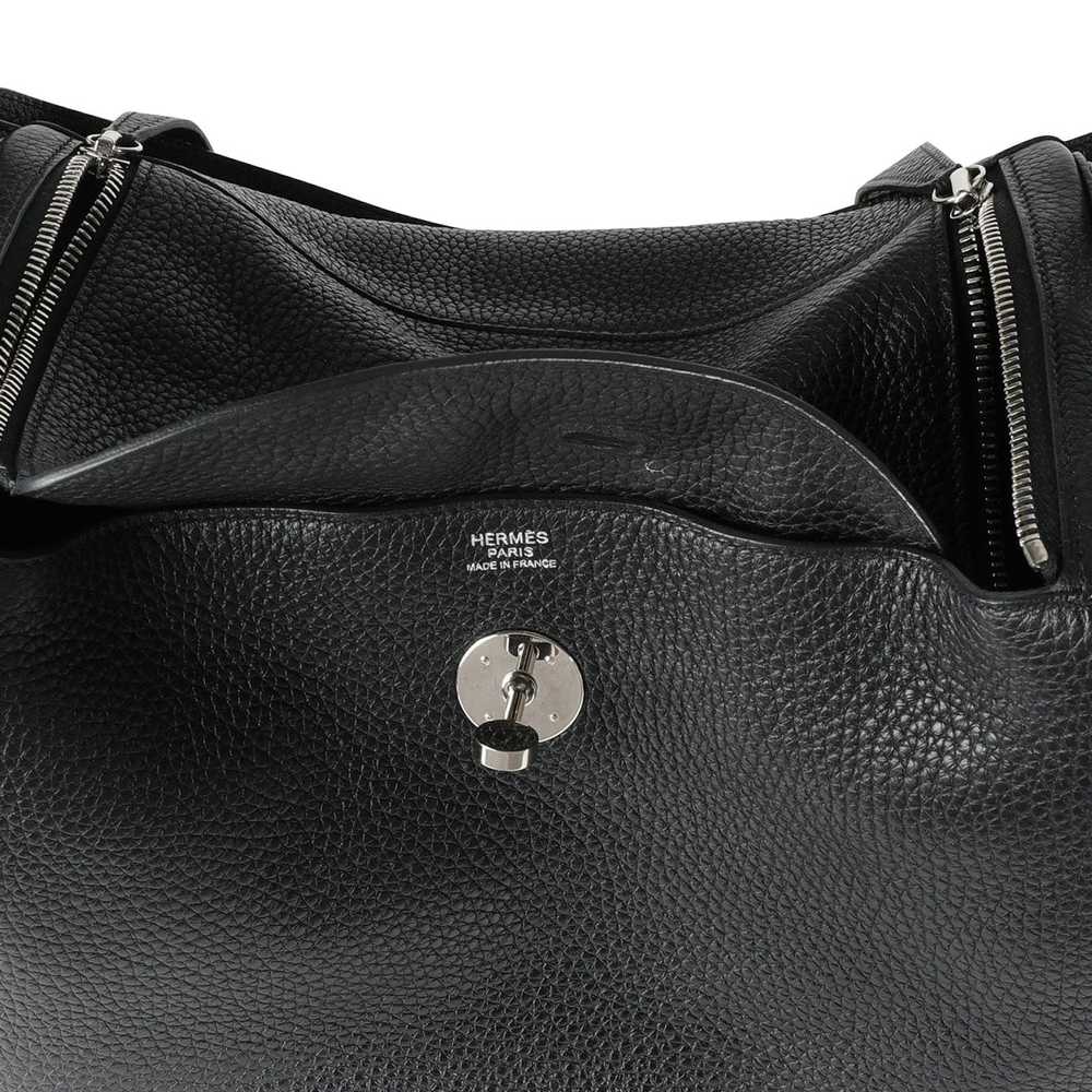 Hermes Hermes Black Cl√©mence Leather Lindy 30 PHW - image 9