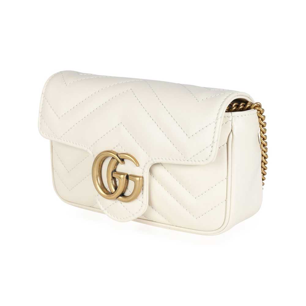 Gucci Gucci White Matelass√© Leather GG Marmont S… - image 2