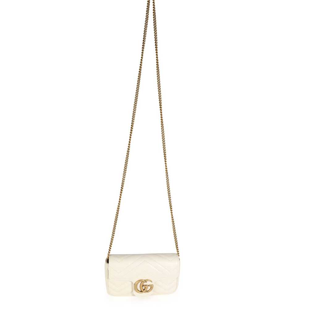 Gucci Gucci White Matelass√© Leather GG Marmont S… - image 4