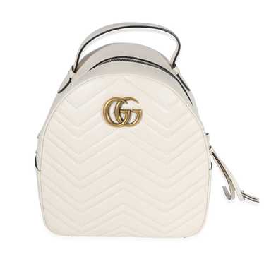 Gucci Gucci White Matelass√© Marmont Dome Backpack