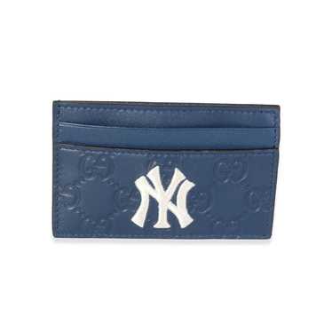Gucci Gucci Navy Guccissima Leather NY Yankee Car… - image 1
