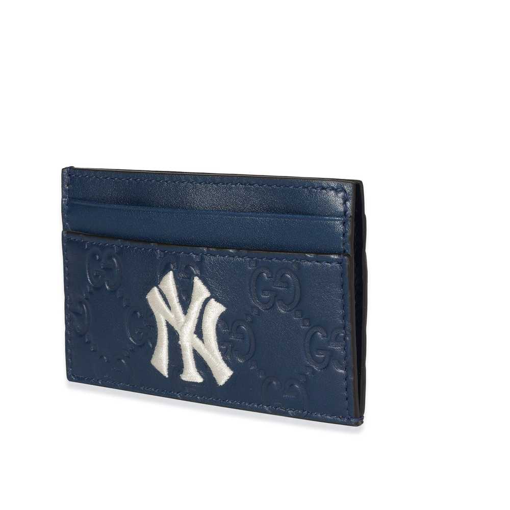 Gucci Gucci Navy Guccissima Leather NY Yankee Car… - image 2