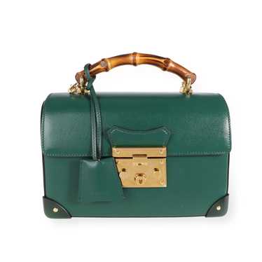 Gucci Gucci Green Leather Padlock Bamboo Small Sho