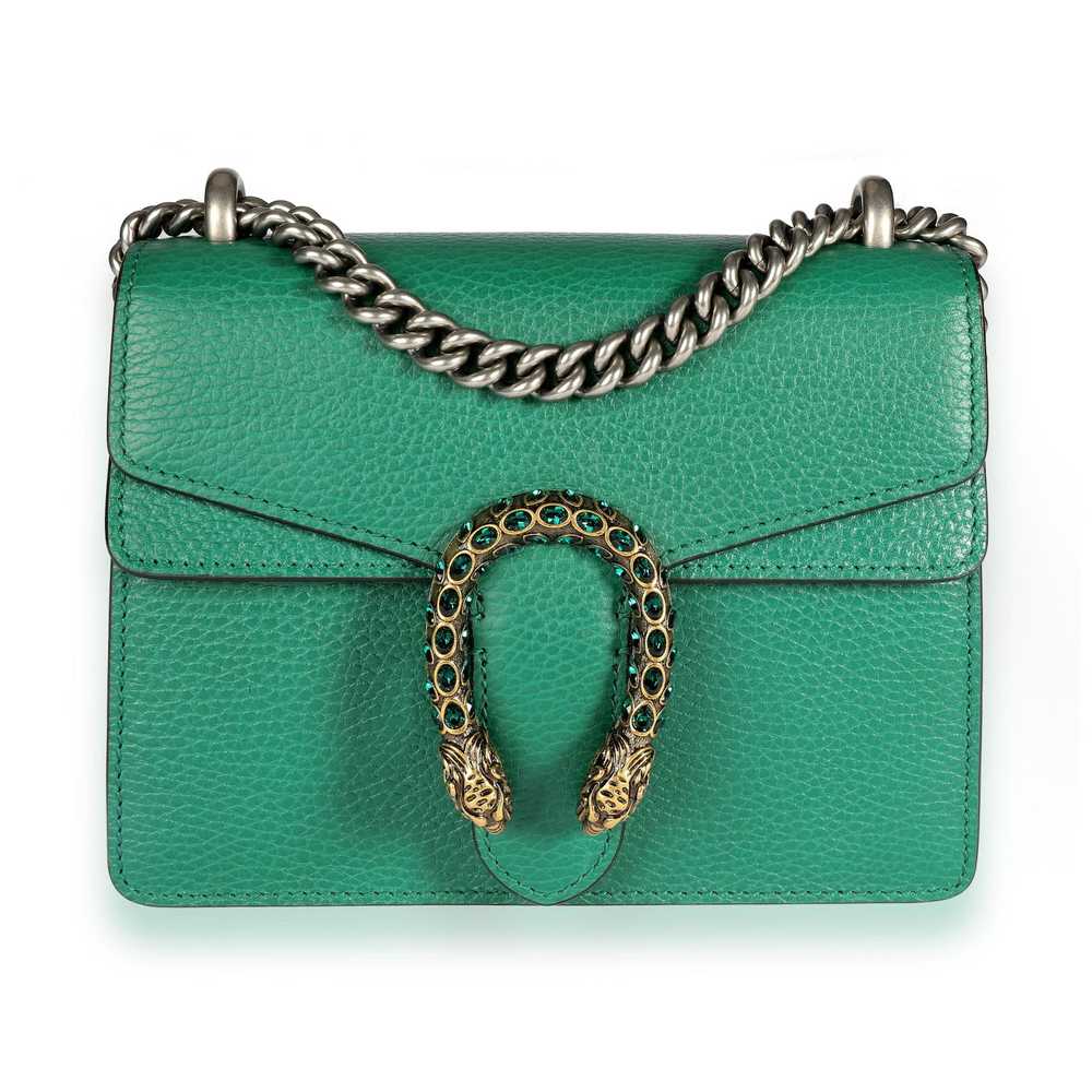 Gucci Gucci Green Leather & Crystal Mini Dionysus… - image 1