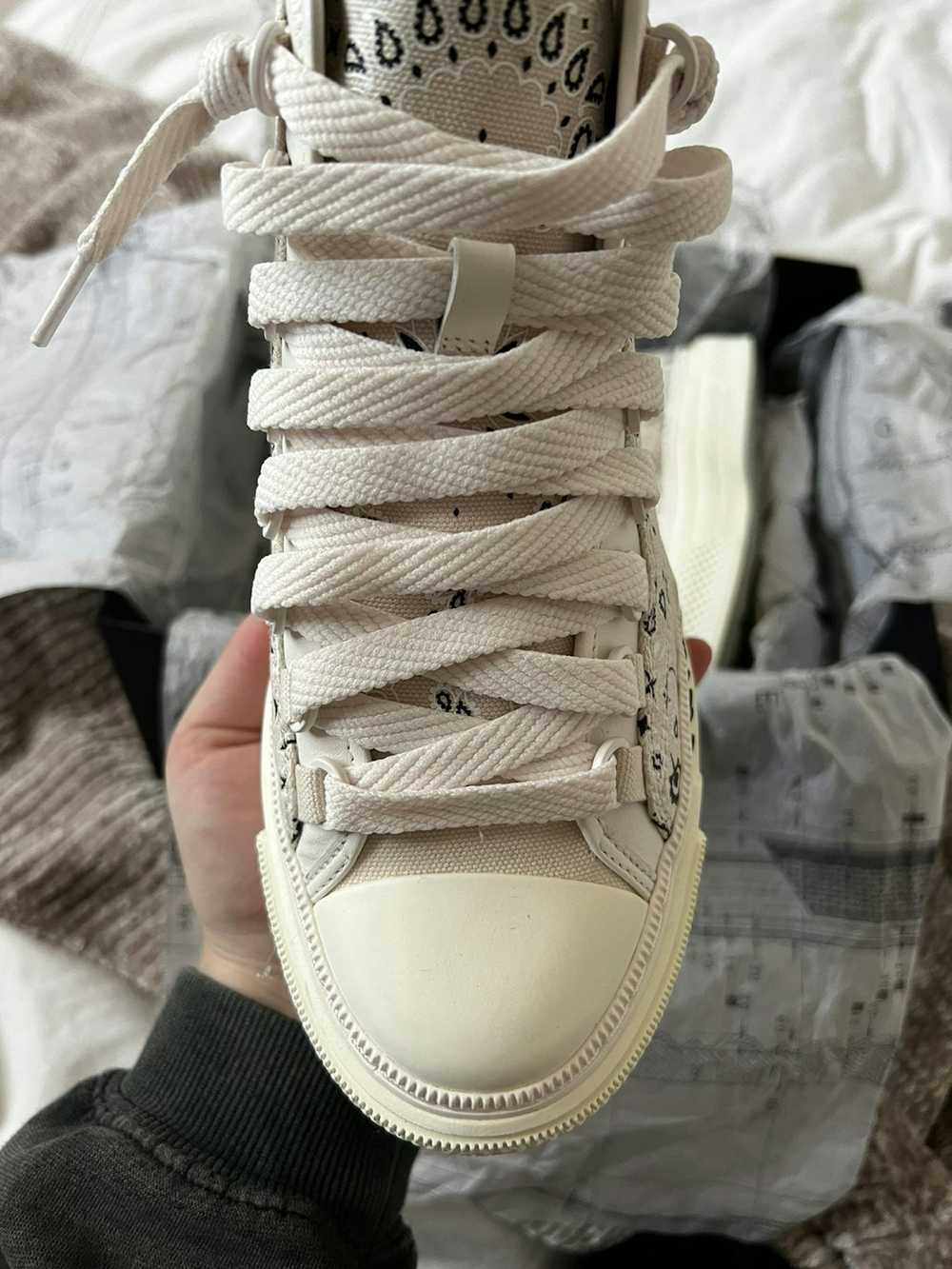 Amiri Amiri Beige Court Hi Sneakers - image 3