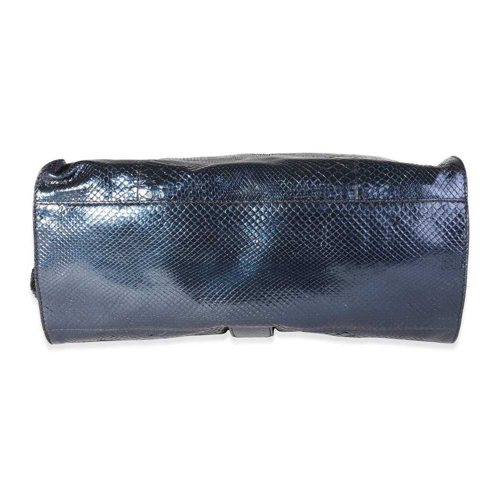 Gucci Gucci Blue Shiny Python Large Stirrup Bag - image 5