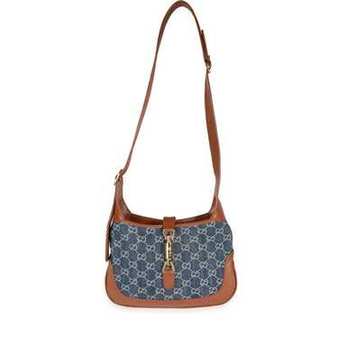 Gucci Gucci Blue Denim & Brown Leather Jackie 196… - image 1