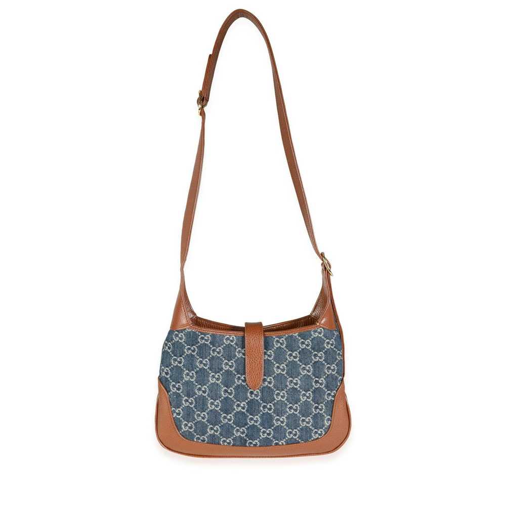 Gucci Gucci Blue Denim & Brown Leather Jackie 196… - image 3