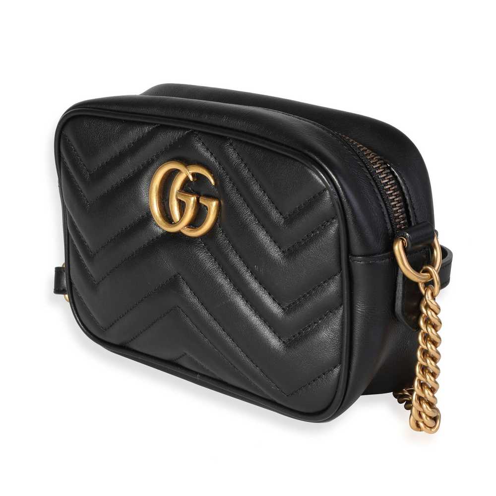 Gucci Gucci Black Matelassé Leather Mini GG Marmo… - image 2