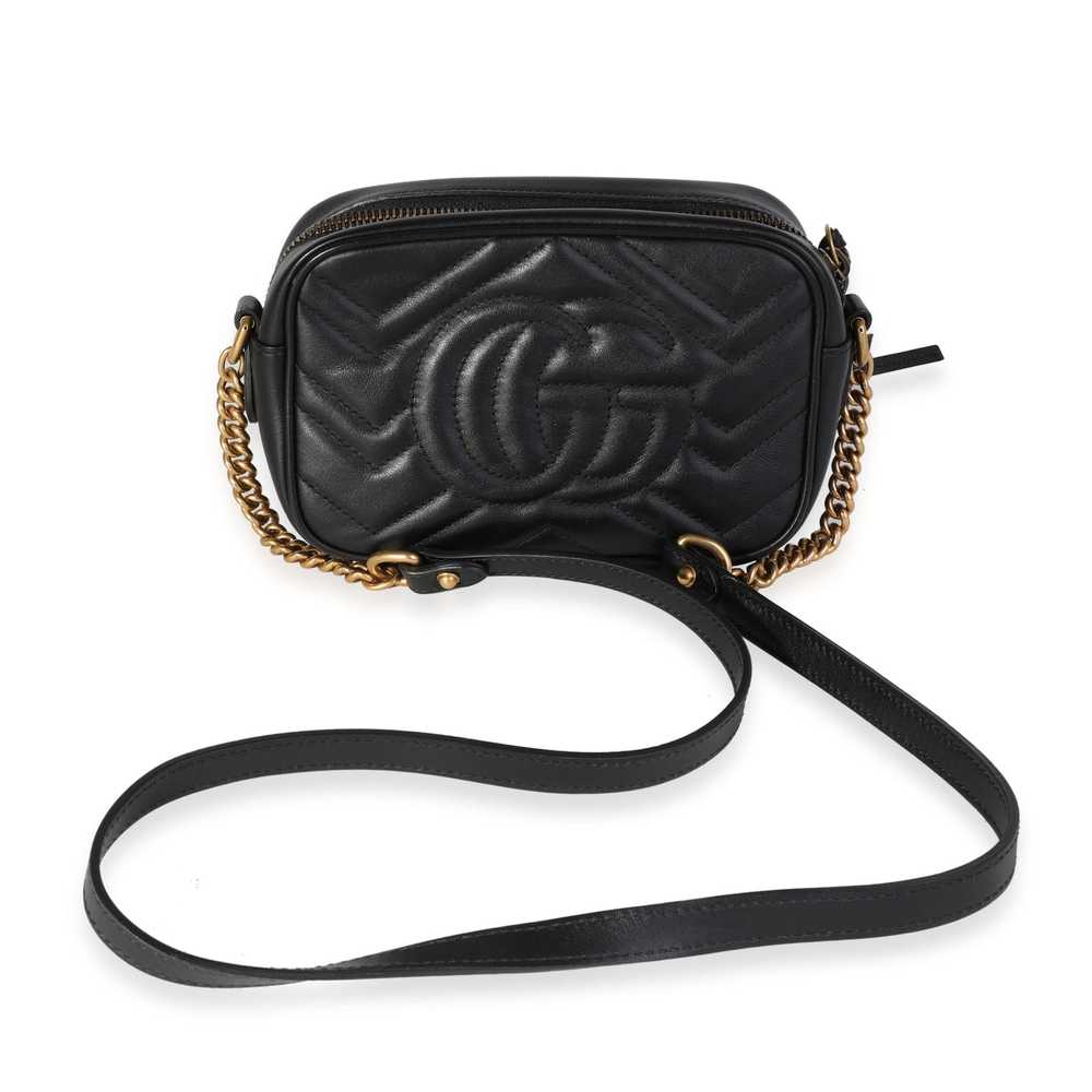 Gucci Gucci Black Matelassé Leather Mini GG Marmo… - image 3