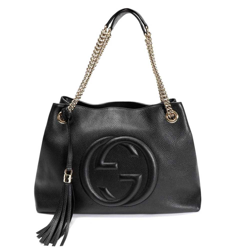 Gucci Gucci Black Leather Medium Soho Chain Shoul… - image 1