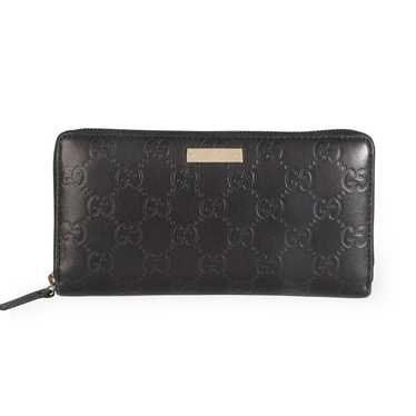 Gucci Gucci Black Guccissima Leather Zip Around W… - image 1