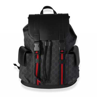 Gucci Gucci Black GG Supreme and Leather Backpack