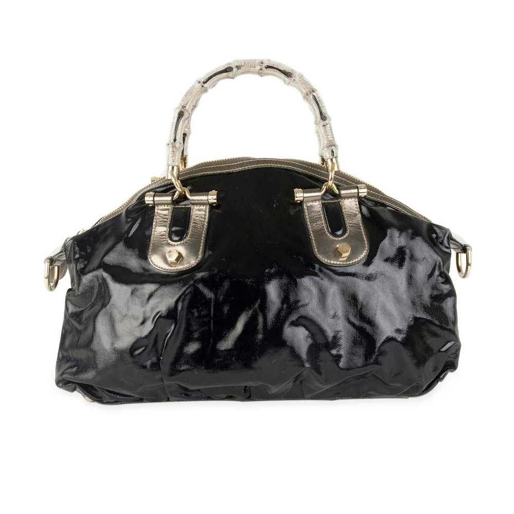 Gucci Gucci Black Dialux Pop Bamboo Top Handle Bag - image 1