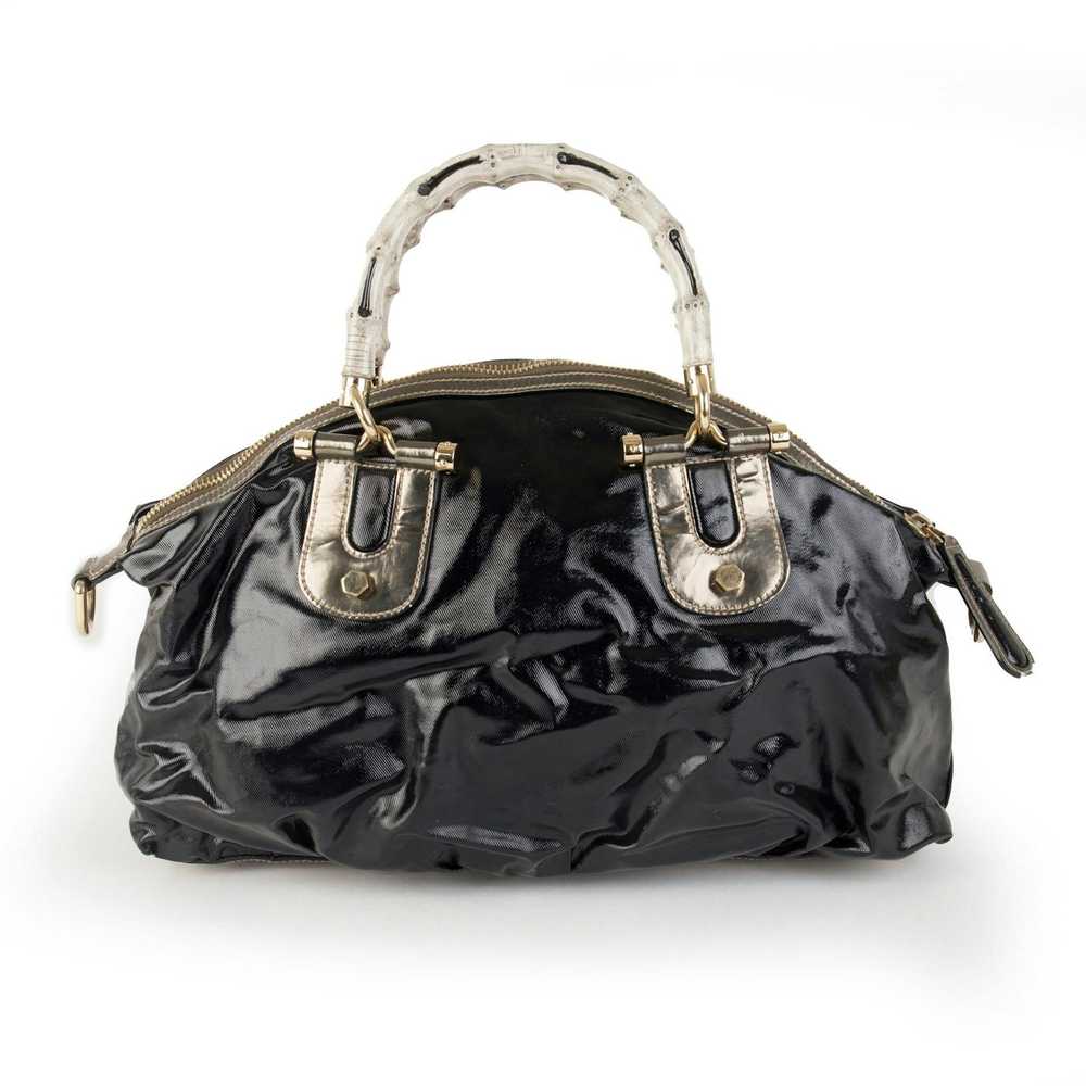 Gucci Gucci Black Dialux Pop Bamboo Top Handle Bag - image 4