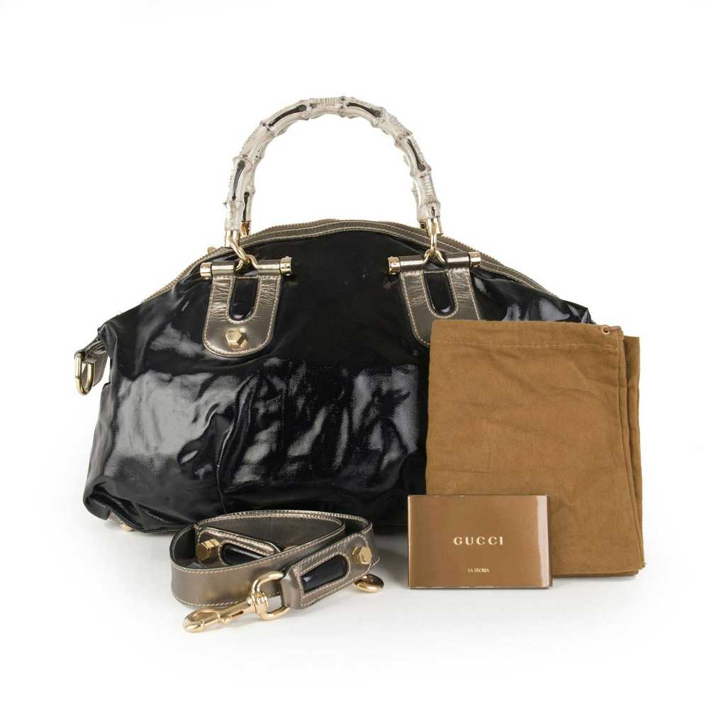 Gucci Gucci Black Dialux Pop Bamboo Top Handle Bag - image 7