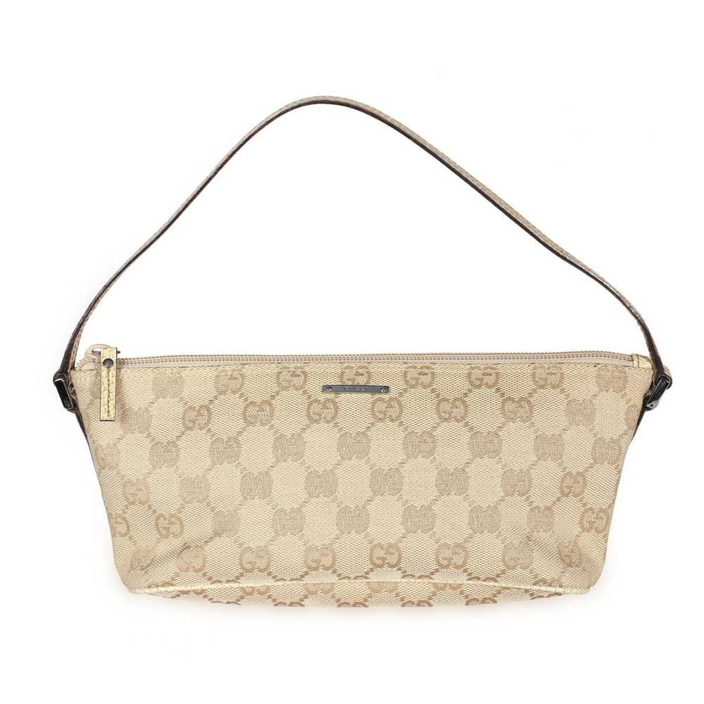 Gucci Gucci Beige GG Canvas & Leather Pochette - image 1