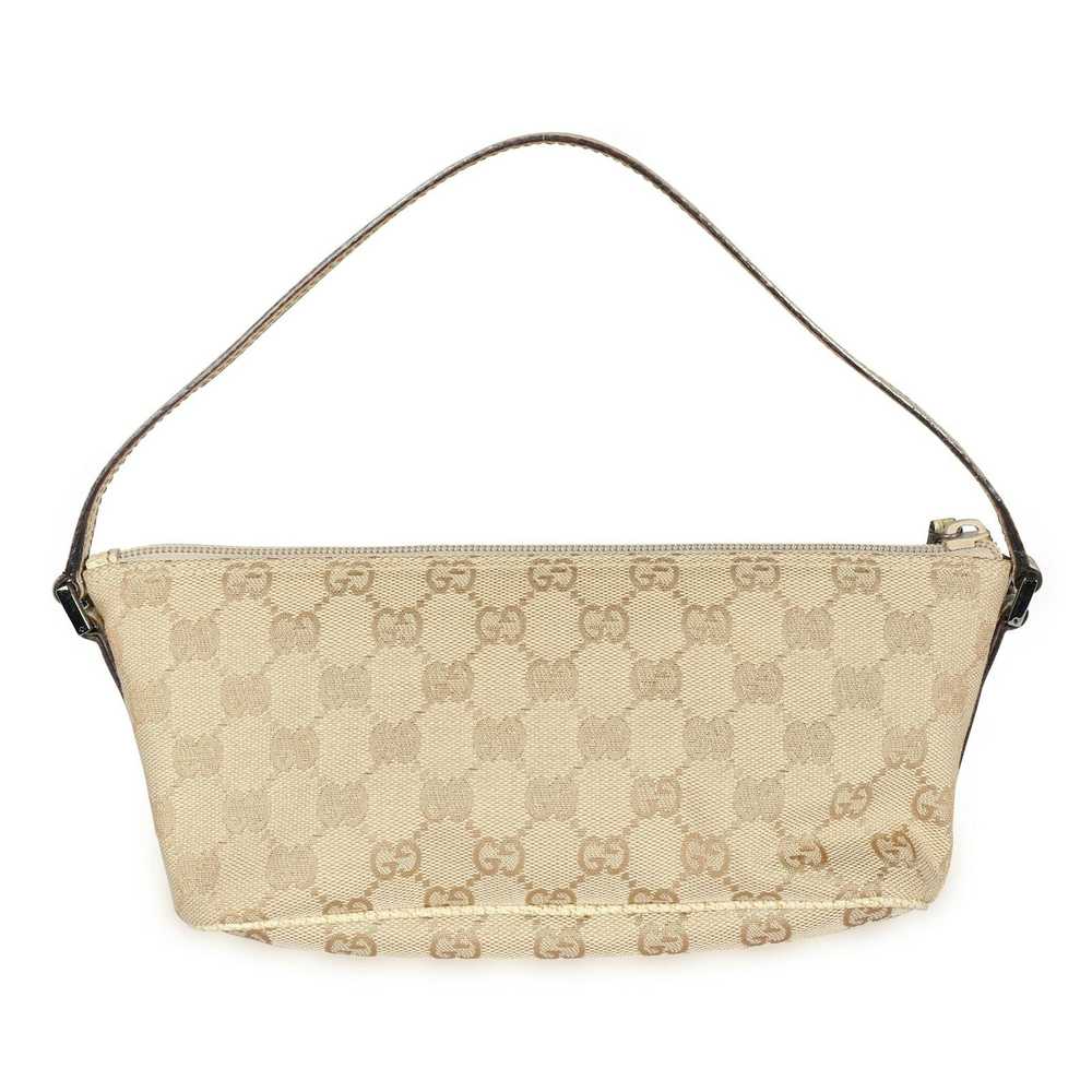 Gucci Gucci Beige GG Canvas & Leather Pochette - image 3