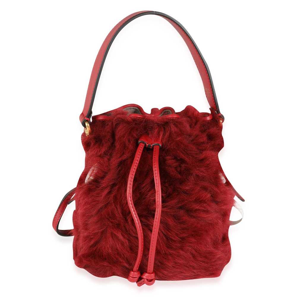 Fendi Fendi Red Lamb Fur & Calfskin Leather Mini … - image 1