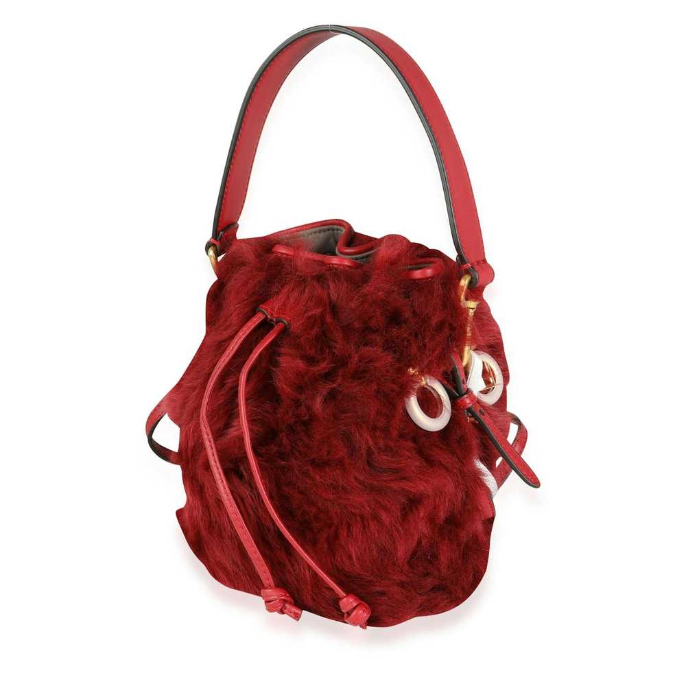 Fendi Fendi Red Lamb Fur & Calfskin Leather Mini … - image 2