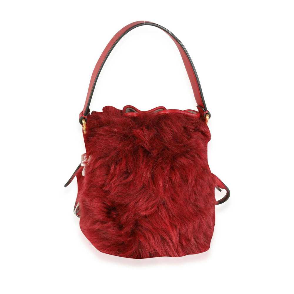 Fendi Fendi Red Lamb Fur & Calfskin Leather Mini … - image 3