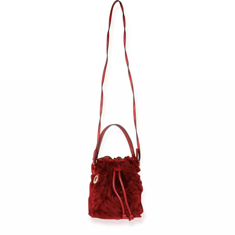 Fendi Fendi Red Lamb Fur & Calfskin Leather Mini … - image 4