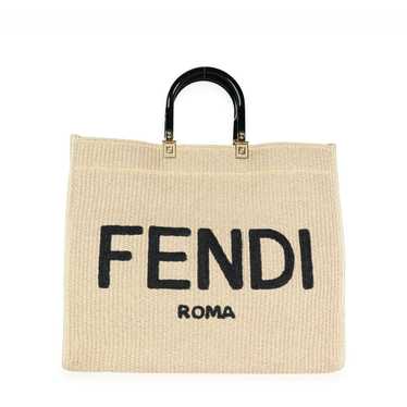 Fendi Fendi Natural Woven Straw Medium Sunshine Sh