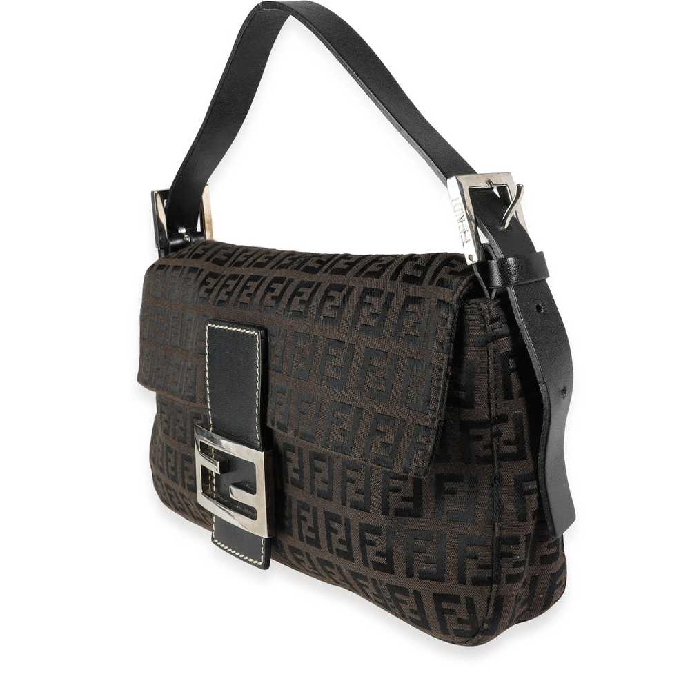 Fendi Fendi Moro Zucchino Canvas & Black Leather … - image 2