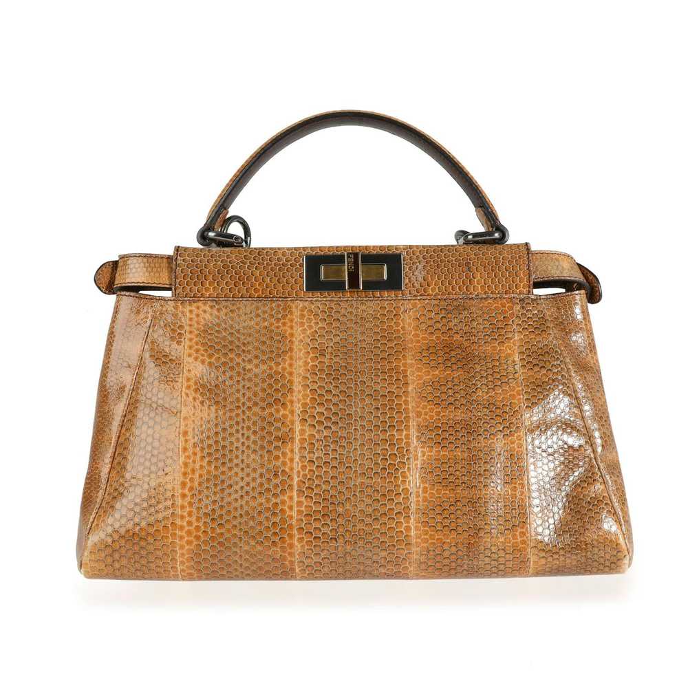 Fendi Fendi Brown Water Snake Small Peekaboo Bag - image 1