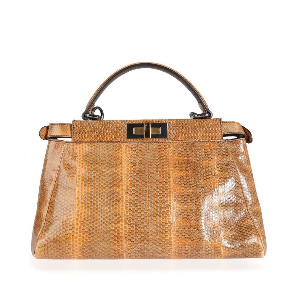 Fendi Fendi Brown Water Snake Small Peekaboo Bag - image 3