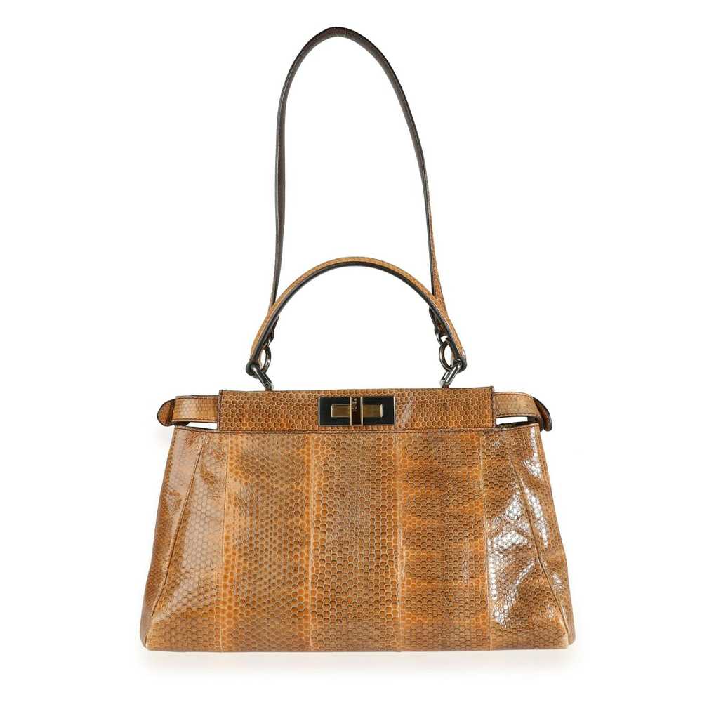 Fendi Fendi Brown Water Snake Small Peekaboo Bag - image 4