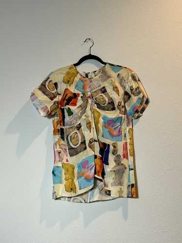 Marni SS19 Art Collage Silk Shirt