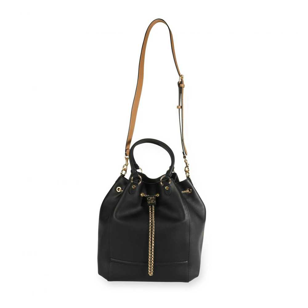 Fendi Fendi Black Vitello Leather Karligraphy Cha… - image 3