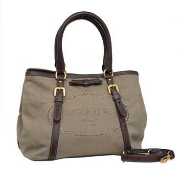 Prada Prada Logo Jacquard Ribbon 2way Bag Canvas