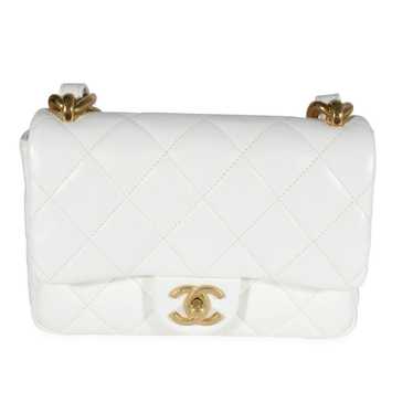 Chanel Chanel White Quilted Lambskin Small Funky … - image 1