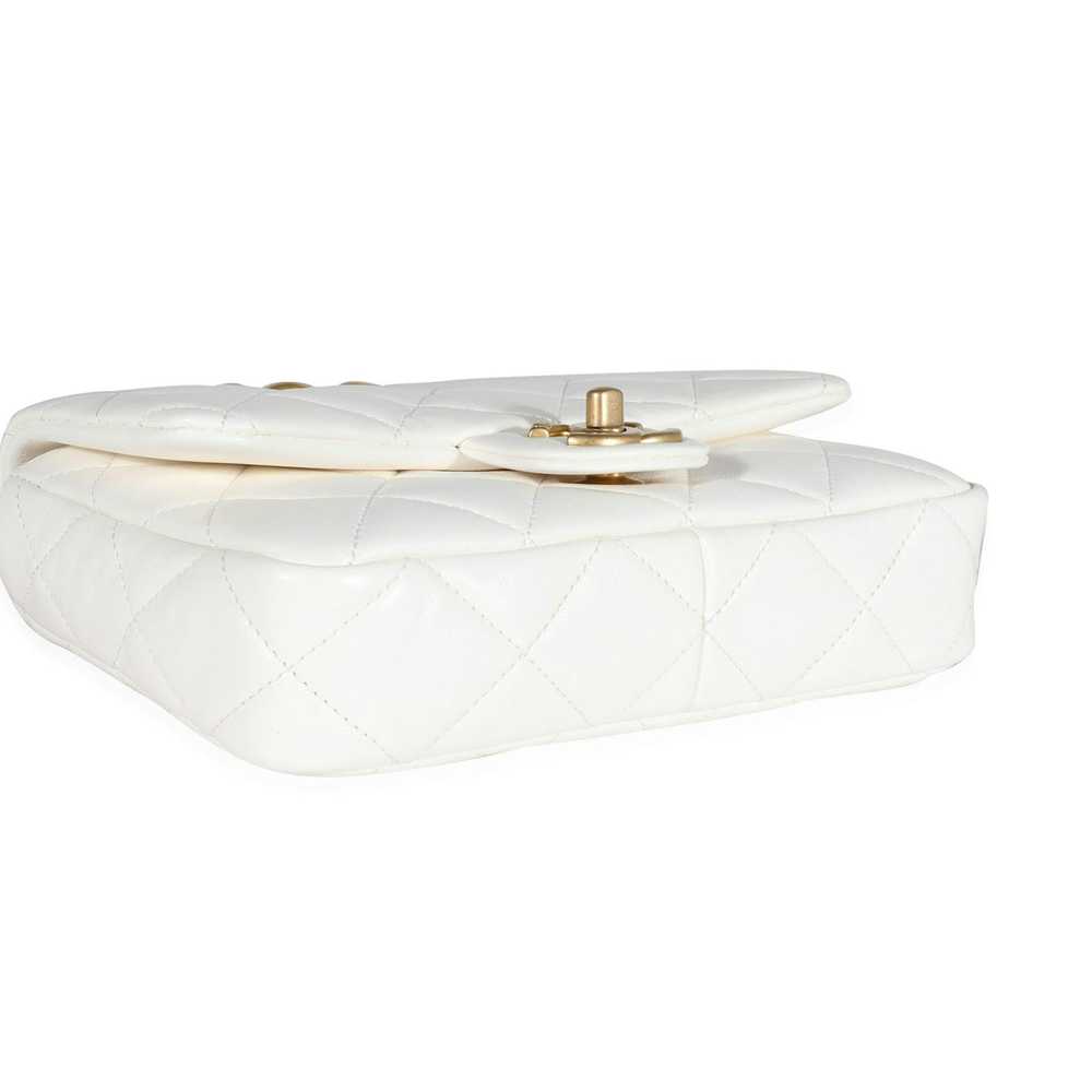 Chanel Chanel White Quilted Lambskin Small Funky … - image 6