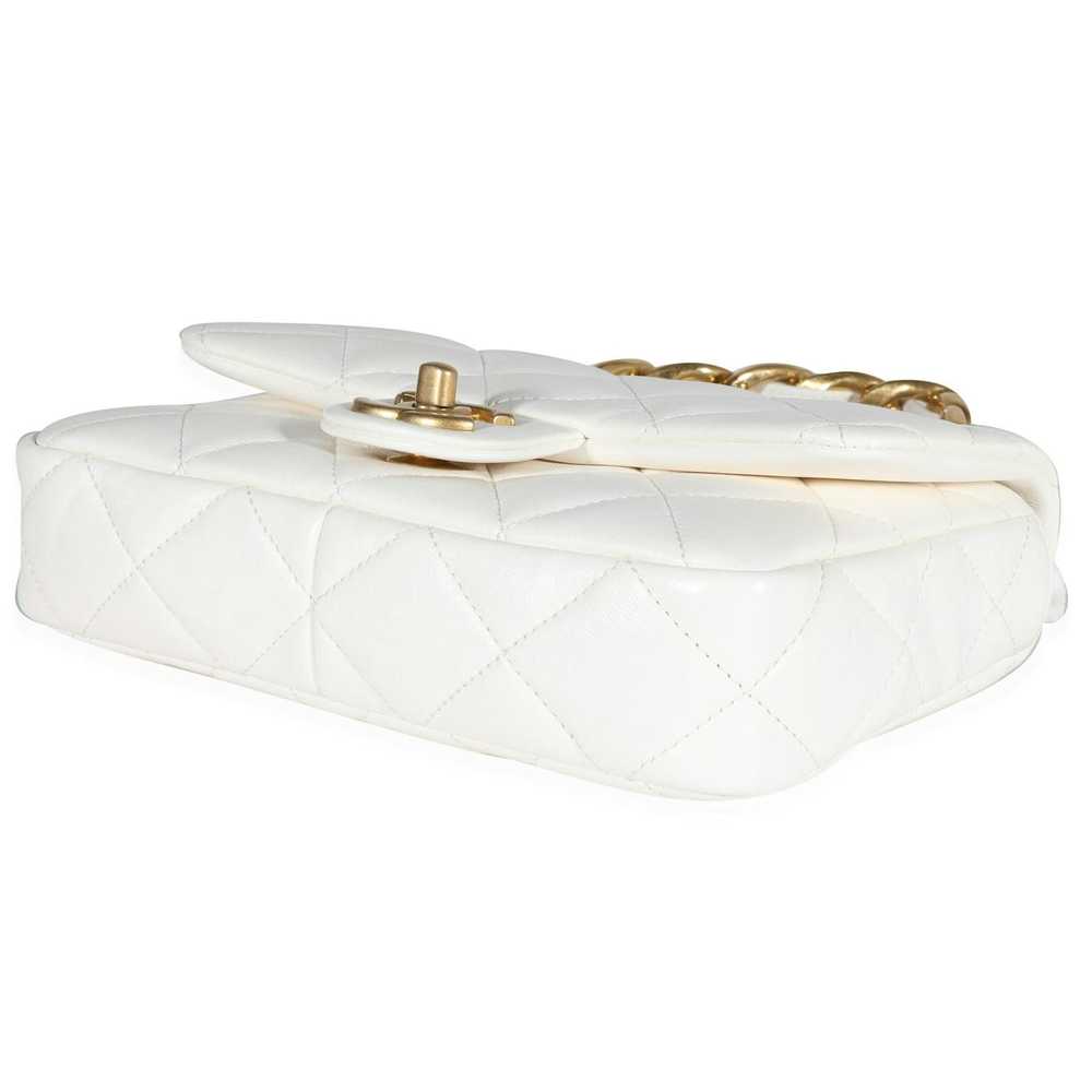 Chanel Chanel White Quilted Lambskin Small Funky … - image 7
