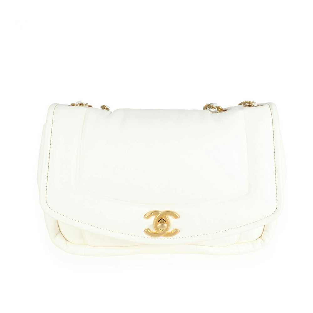 Chanel Chanel White Lambskin Vintage Puffy Flap B… - image 1