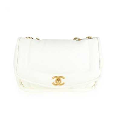 Chanel Chanel White Lambskin Vintage Puffy Flap B… - image 1