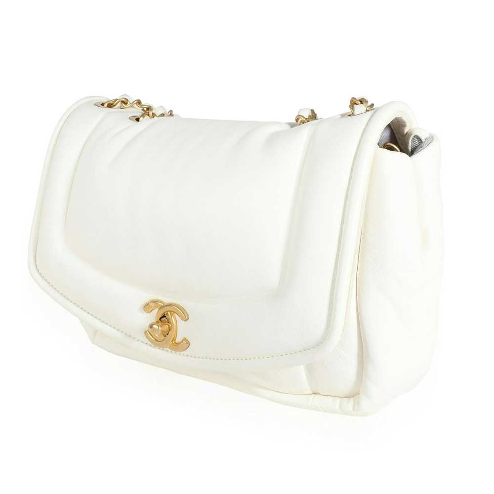 Chanel Chanel White Lambskin Vintage Puffy Flap B… - image 2