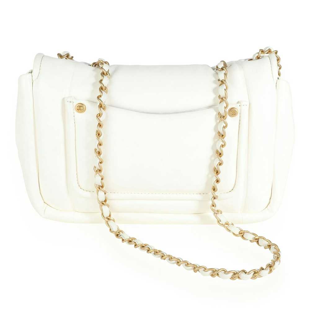 Chanel Chanel White Lambskin Vintage Puffy Flap B… - image 3