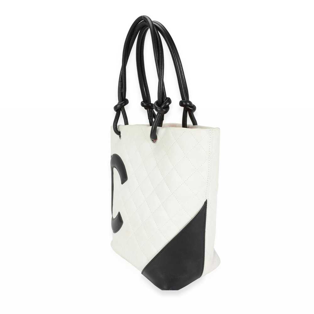 Chanel Chanel White & Black Quilted Calfskin Smal… - image 2