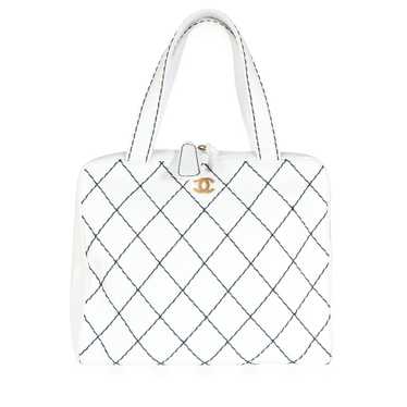 Chanel Chanel Vintage White Calfskin & Navy Surpi… - image 1