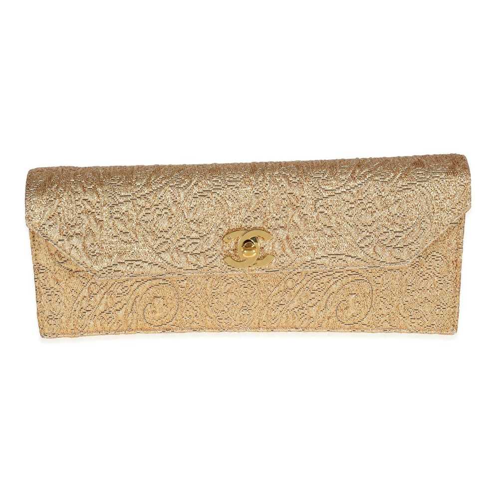 Chanel Chanel Vintage Gold Brocade Clutch - image 1