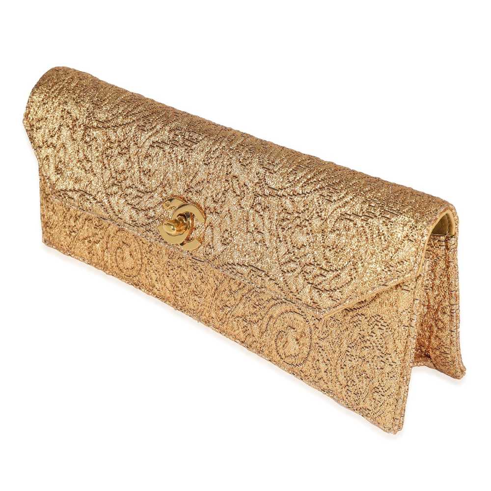 Chanel Chanel Vintage Gold Brocade Clutch - image 2